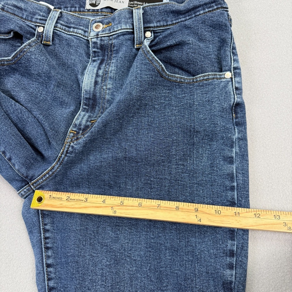 Levi's Silver Tab Mom Jeans Women's Size 31x27 High-Rise Tapered Blue Denim - Picture 14 of 16